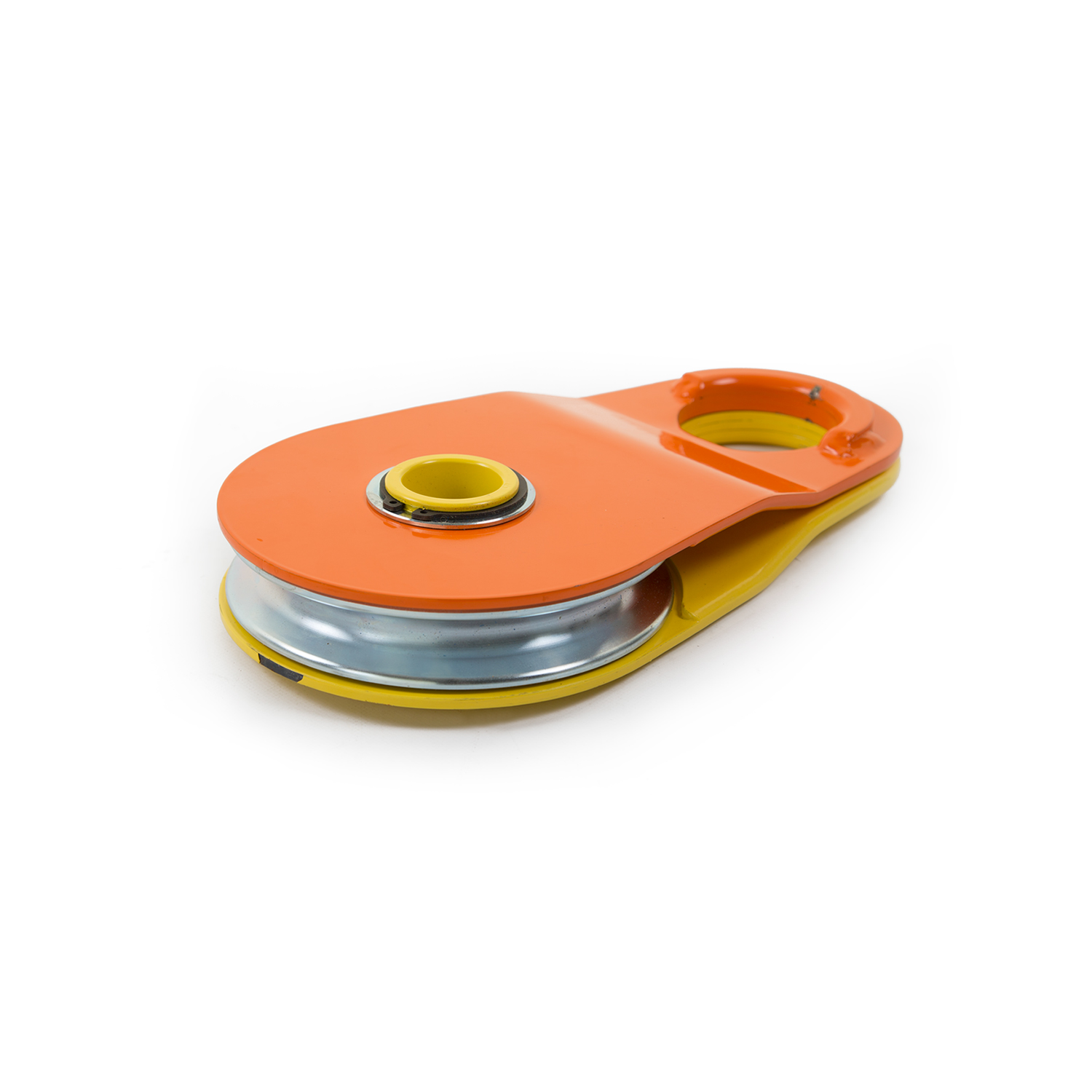 Seilrollen mit beweglichem Seitenblech